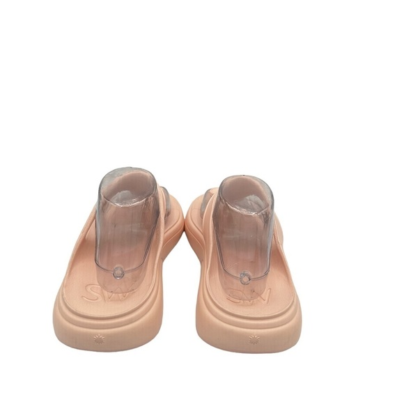 NEW STUART WEITZMAN Womens Pink Stuflex Round Toe Wedge Slip On Thong Sandals - Picture 3 of 5